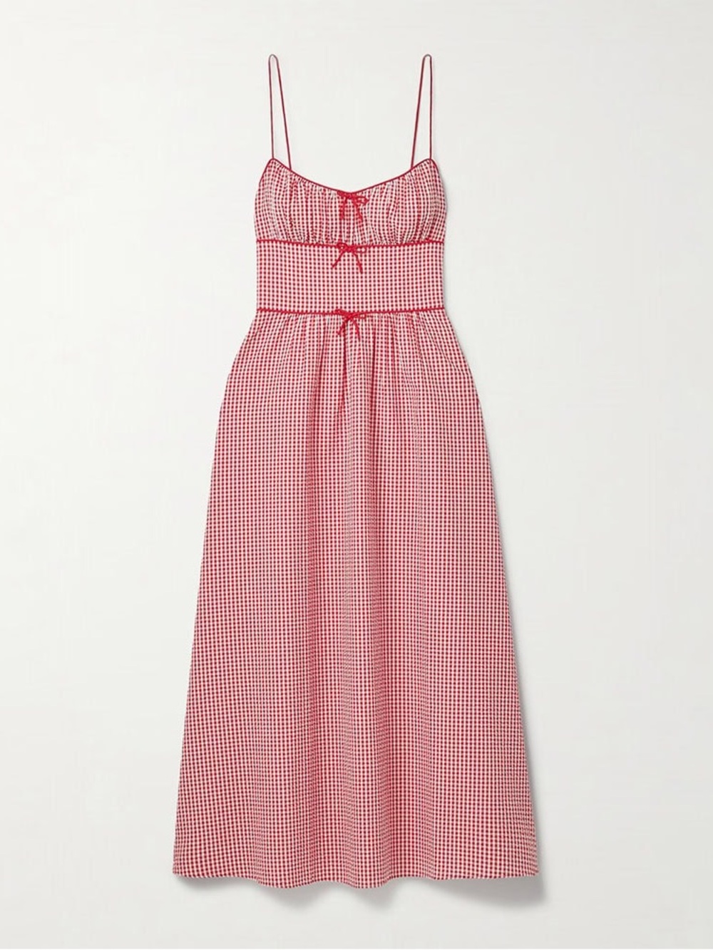 Doen The Belline Rouge La Magdalena Red Gingham Midi Dress
